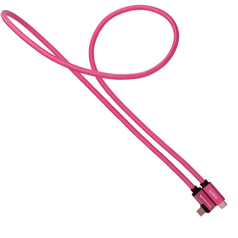 Kondor Blue iJustine Pink USB C 3.1 Data and Charging Cable 10Gb/s Data Speed & 100W Power Delivery